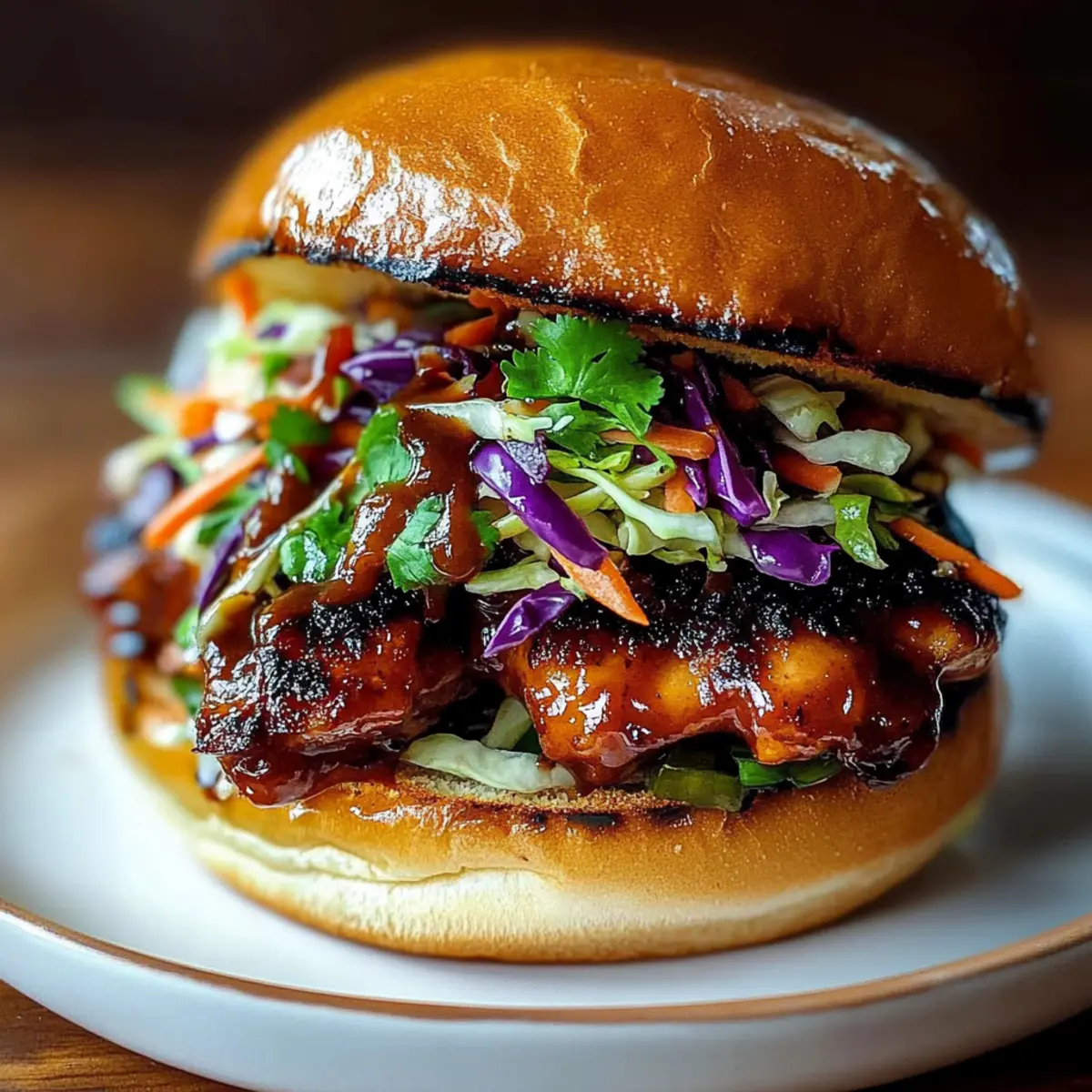 Savor the Flavor: Korean BBQ Chicken Sandwich with Cabbage Slaw