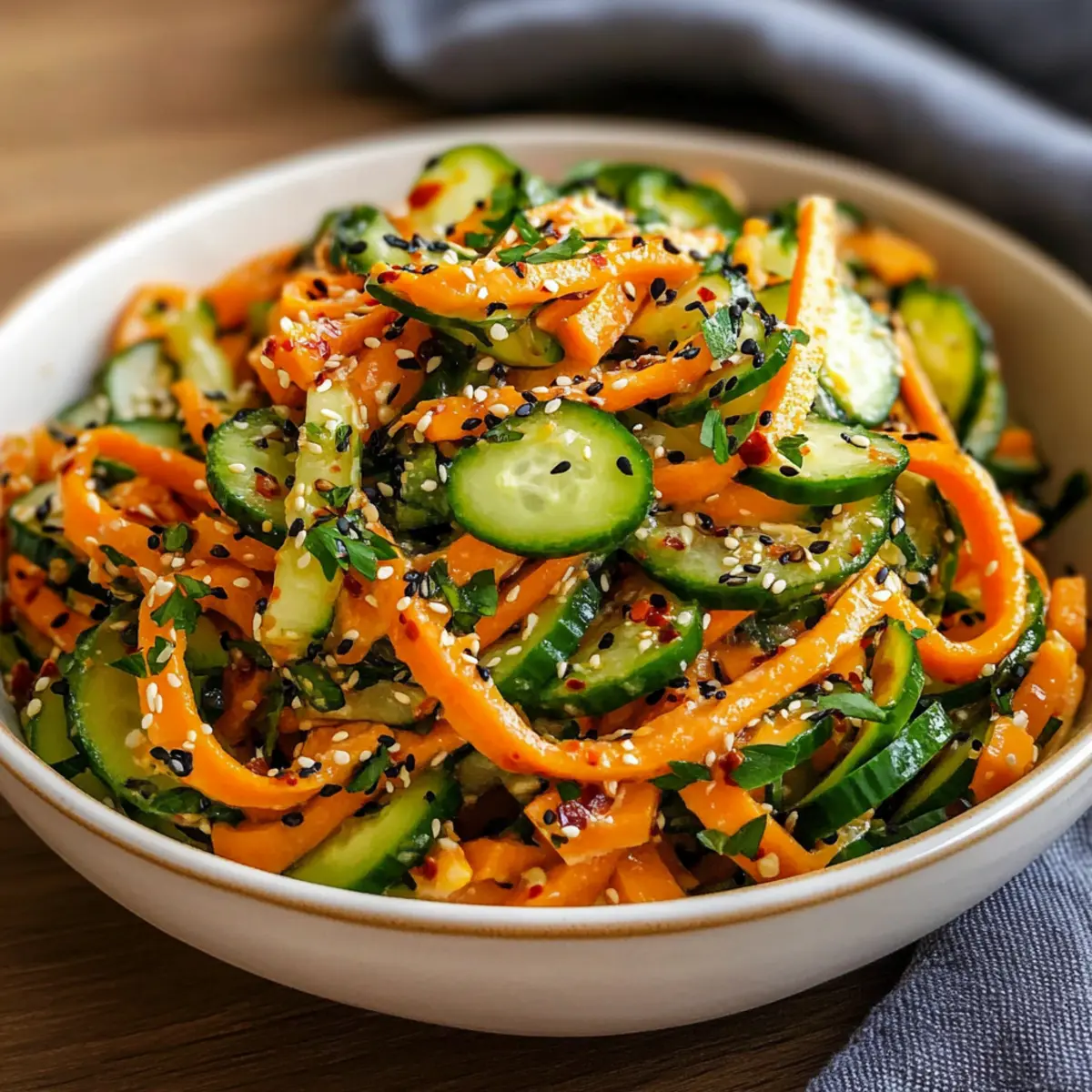 Energizing Asian Carrot Cucumber Salad Ready in 15 Minutes