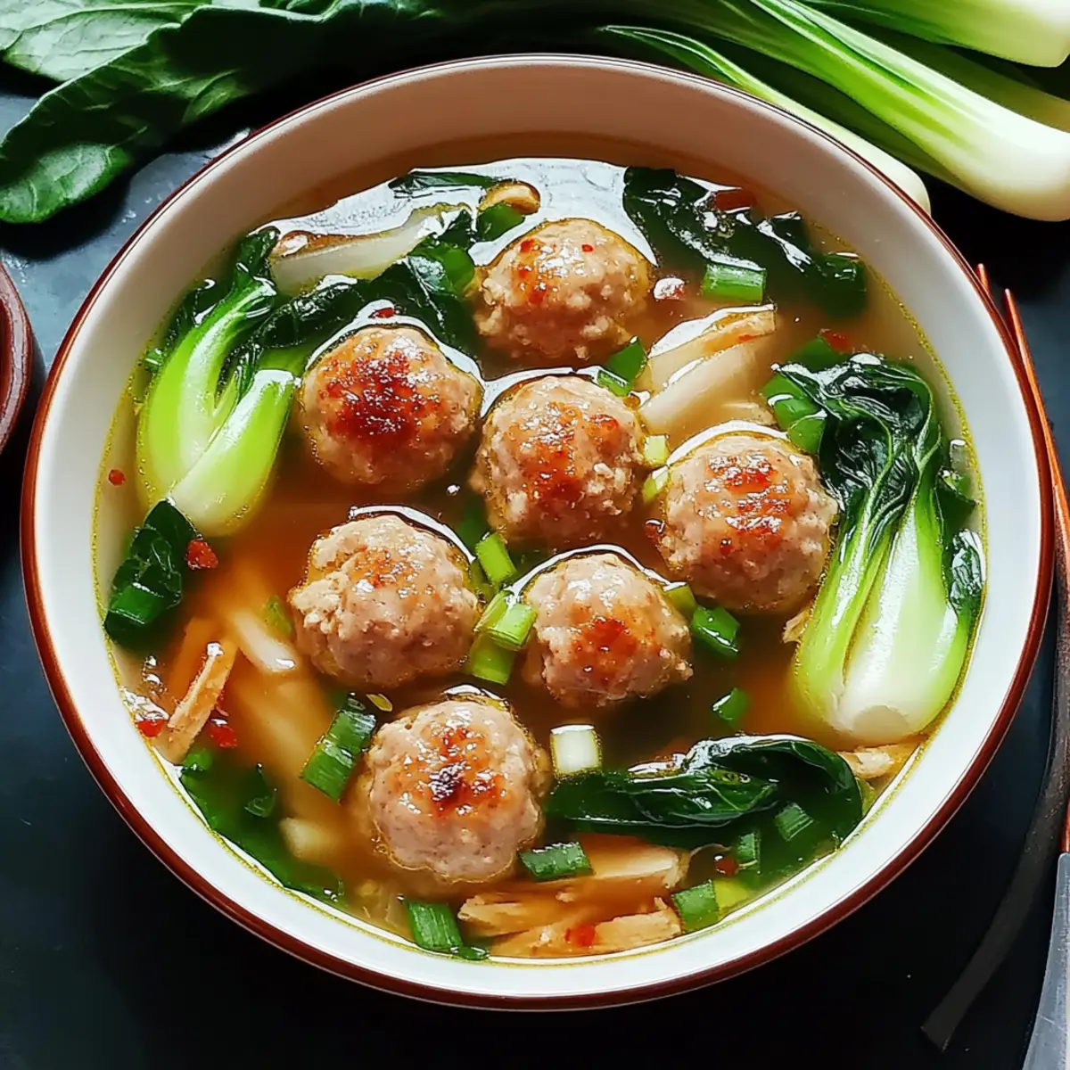 Ginger Chicken Meatball Soup for Cozy Nights In