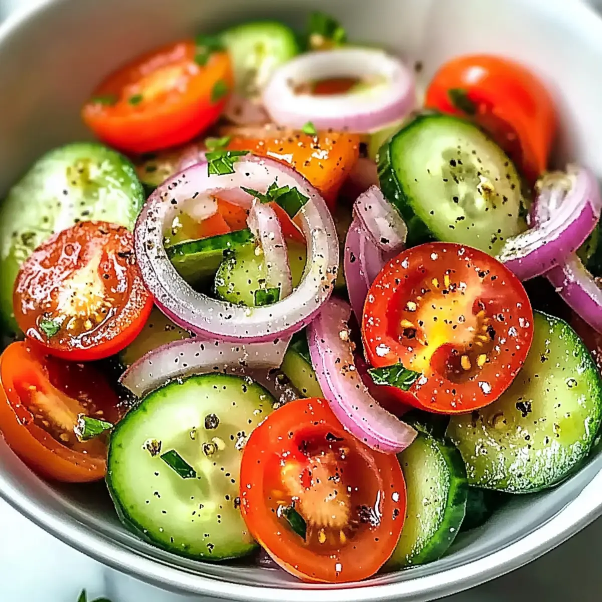 Refreshing Marinated Cucumber, Onion, and Tomato Salad Bliss