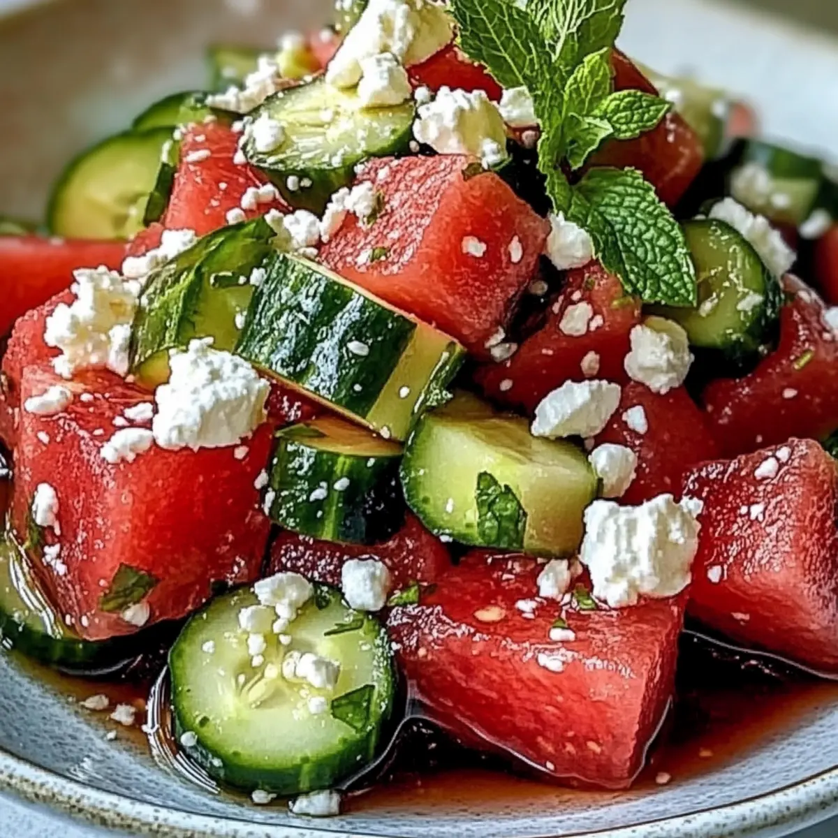 Vibrant Watermelon Feta Cucumber Salad for Summer Bliss