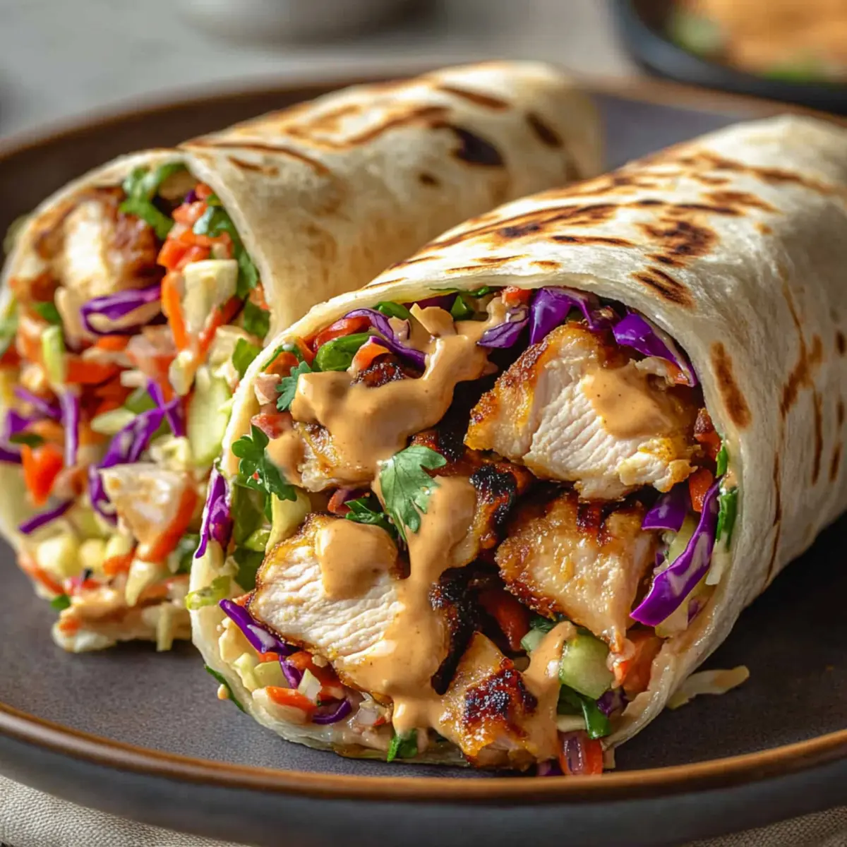 Flavor-Packed Thai Chicken Wrap with Crunchy Asian Slaw
